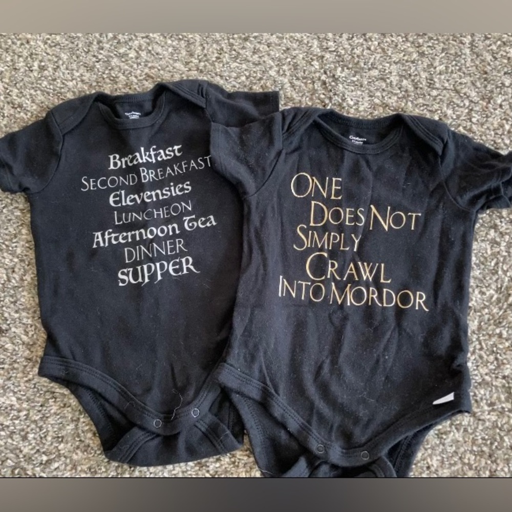 Set of Two Lord of the Rings Onesies